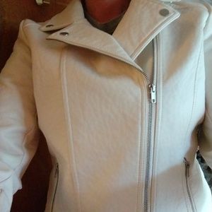 Long Tall Sally leather-like cream coat